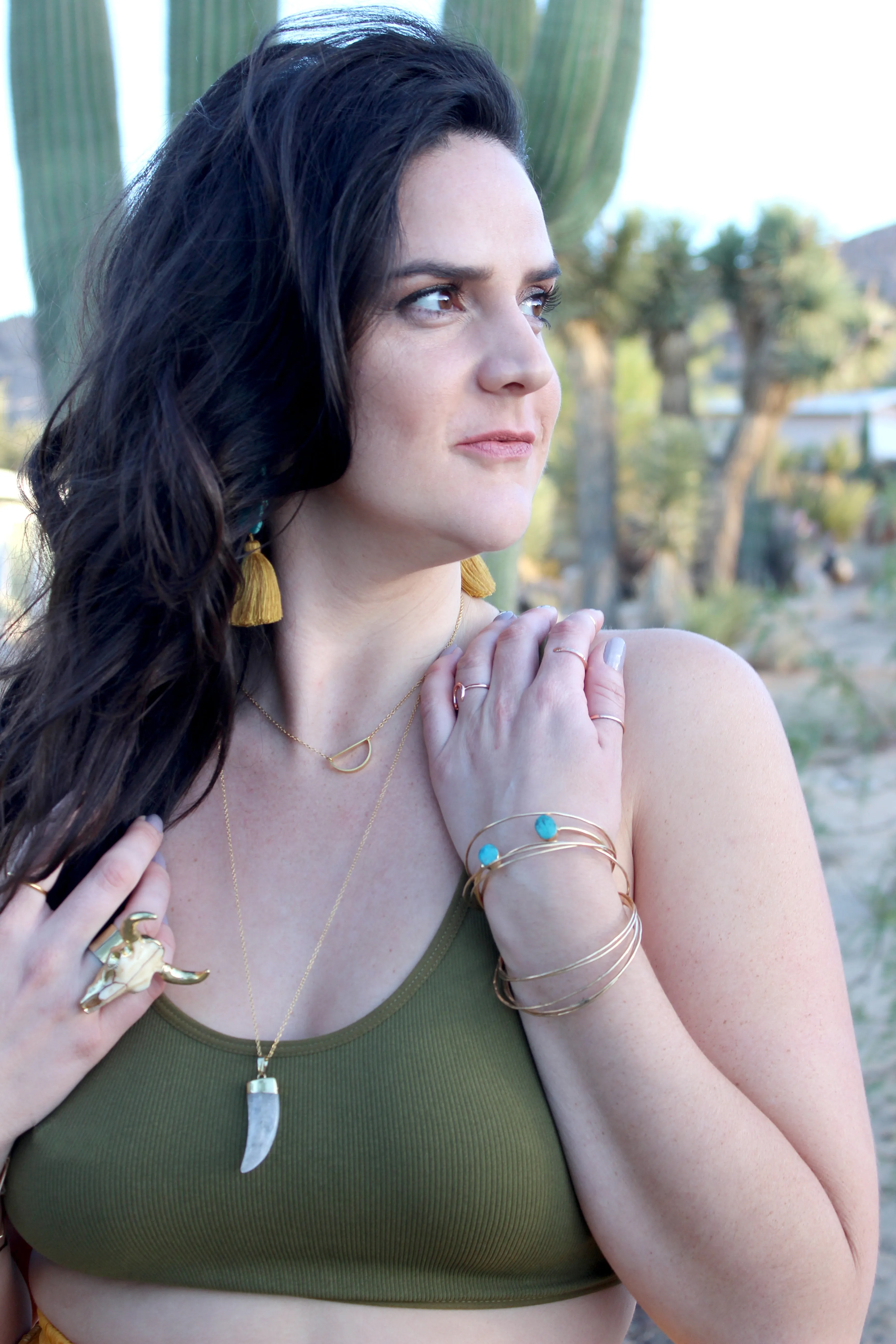 Stand Strong // Turquoise Bangle, Silver or Gold, Blue Stone, Southwest Jewelry // BH-B008