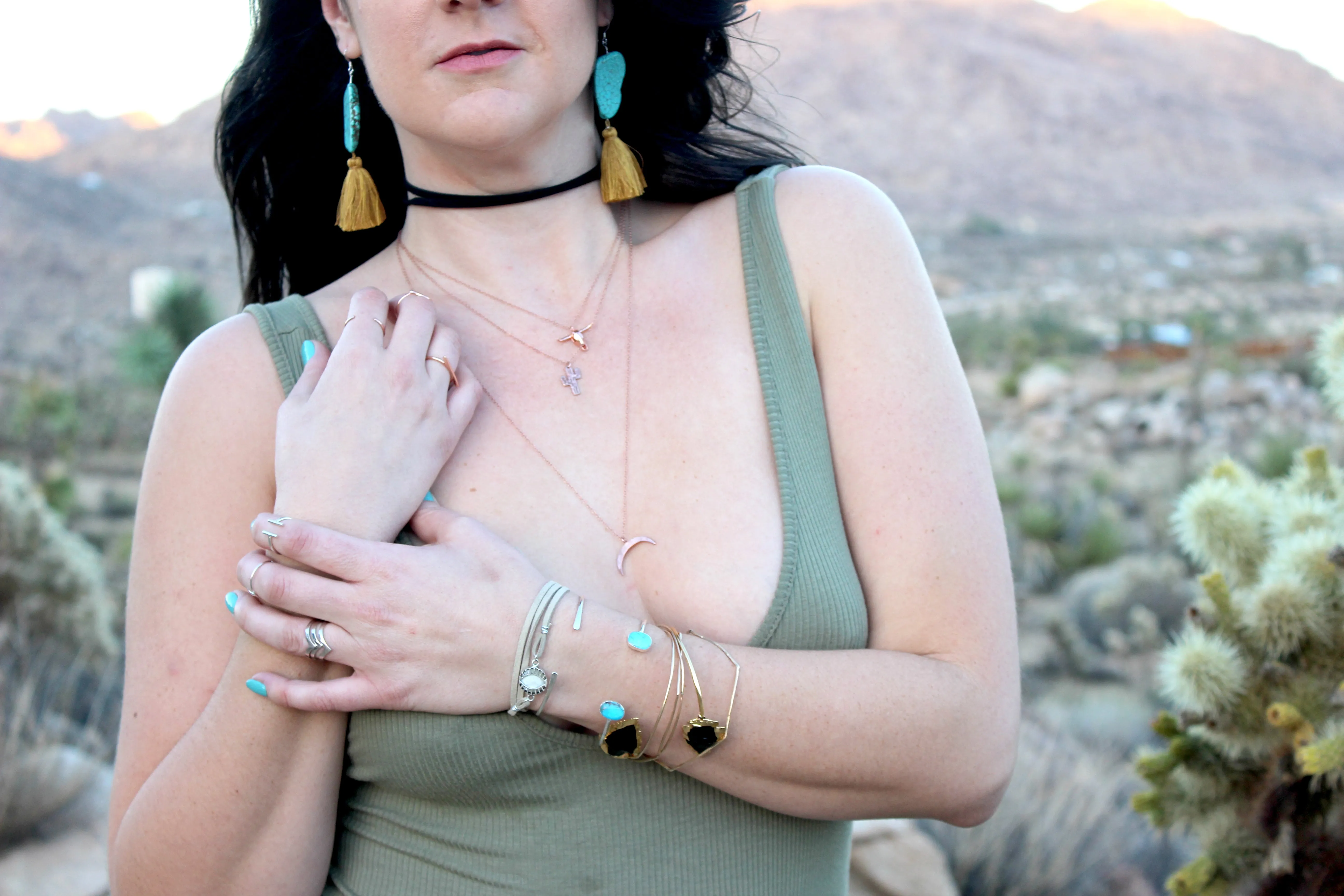 Stand Strong // Turquoise Bangle, Silver or Gold, Blue Stone, Southwest Jewelry // BH-B008