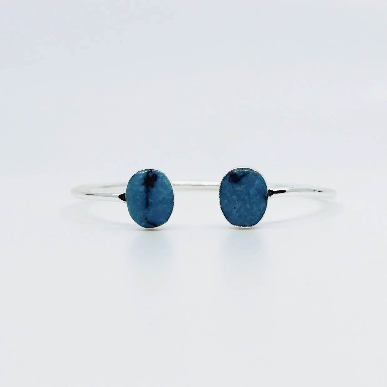 Stand Strong // Turquoise Bangle, Silver or Gold, Blue Stone, Southwest Jewelry // BH-B008