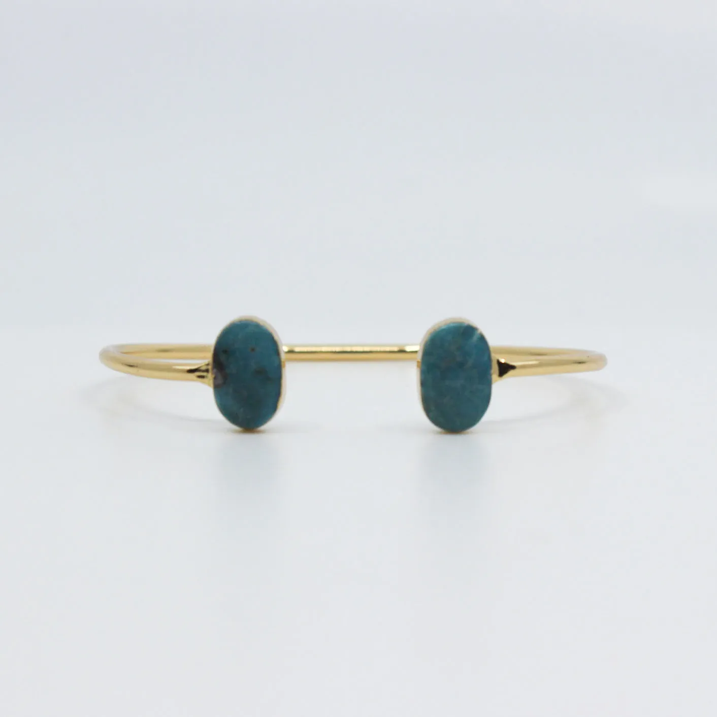 Stand Strong // Turquoise Bangle, Silver or Gold, Blue Stone, Southwest Jewelry // BH-B008