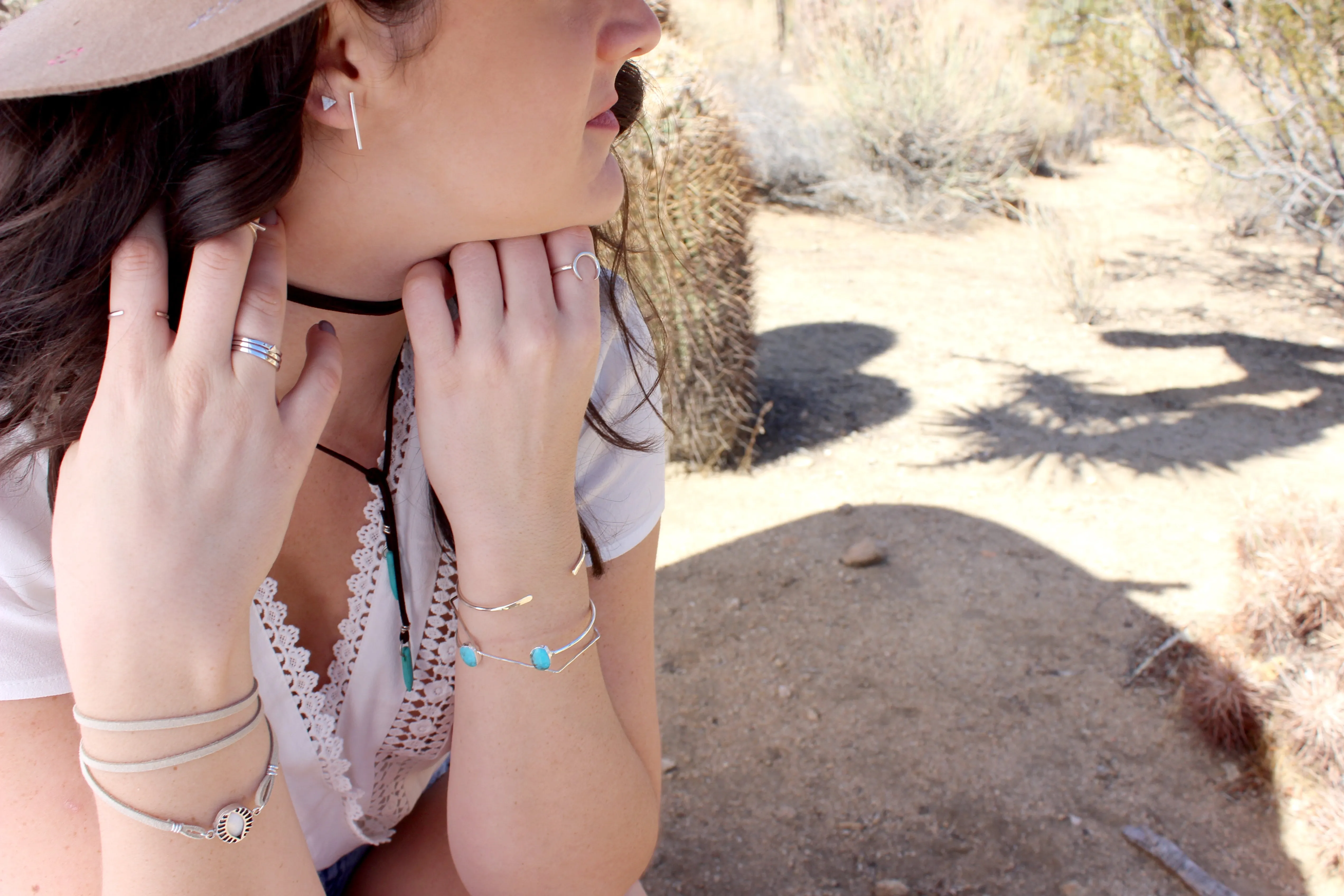 Stand Strong // Turquoise Bangle, Silver or Gold, Blue Stone, Southwest Jewelry // BH-B008