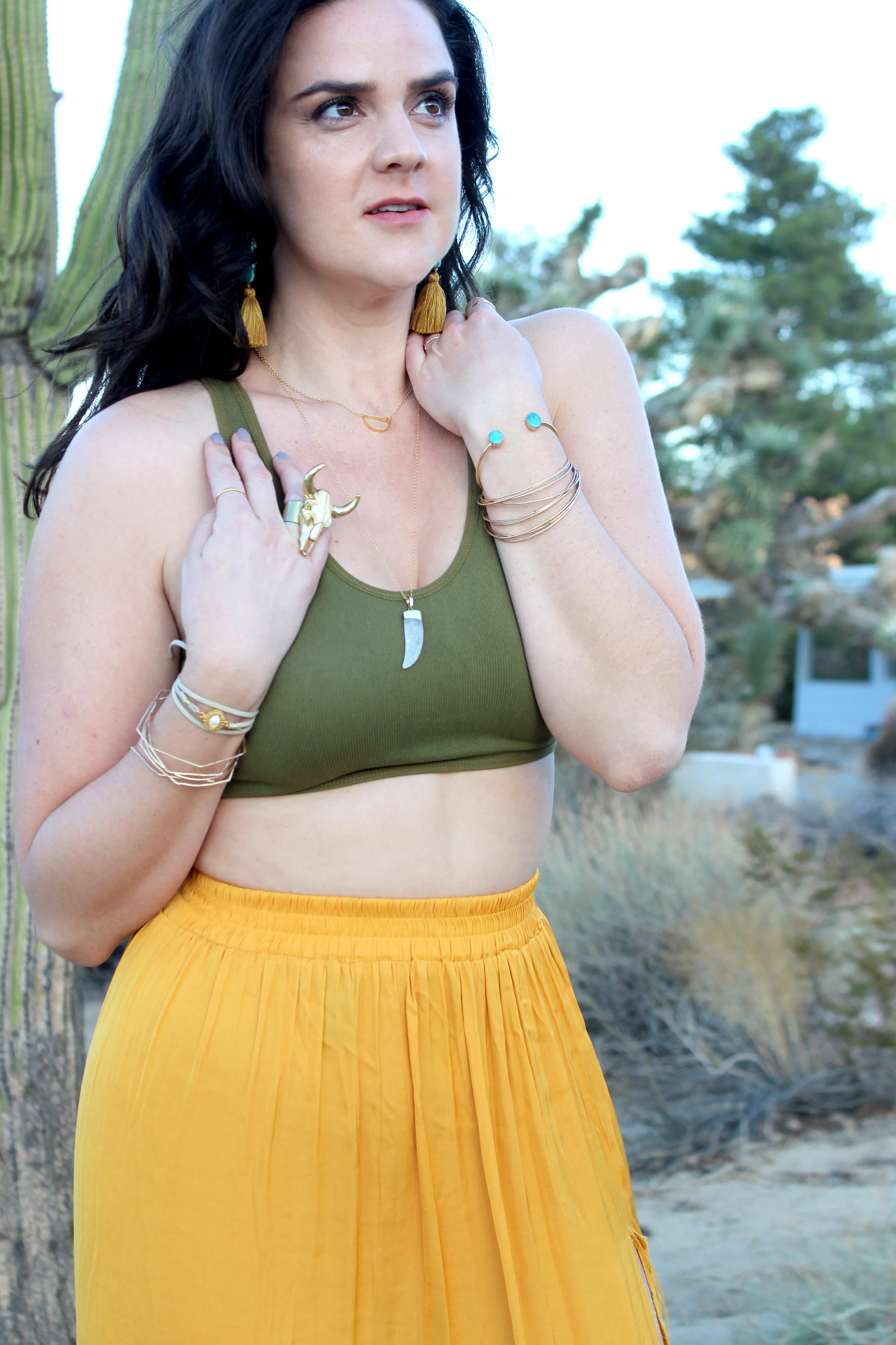 Stand Strong // Turquoise Bangle, Silver or Gold, Blue Stone, Southwest Jewelry // BH-B008