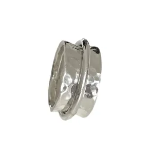 Statement Hammered Spinner Ring in Sterling Silver