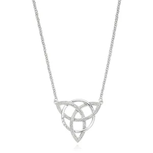Sterling Silver Diamond Set Celtic Necklace Pendant