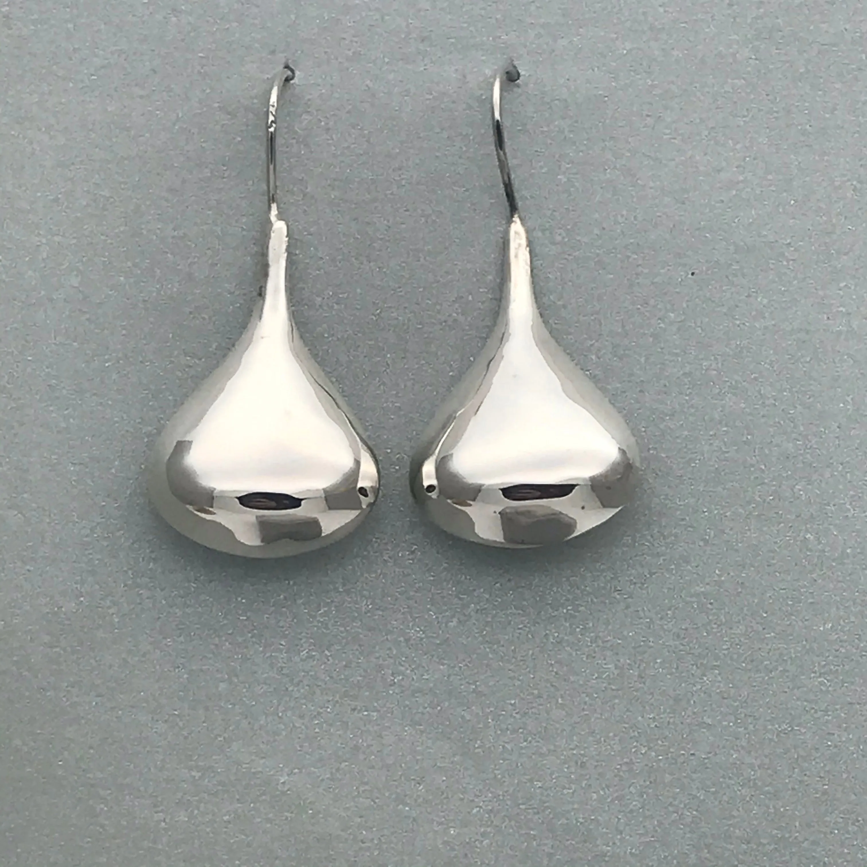 Sterling Silver Large Shiny Teardrops