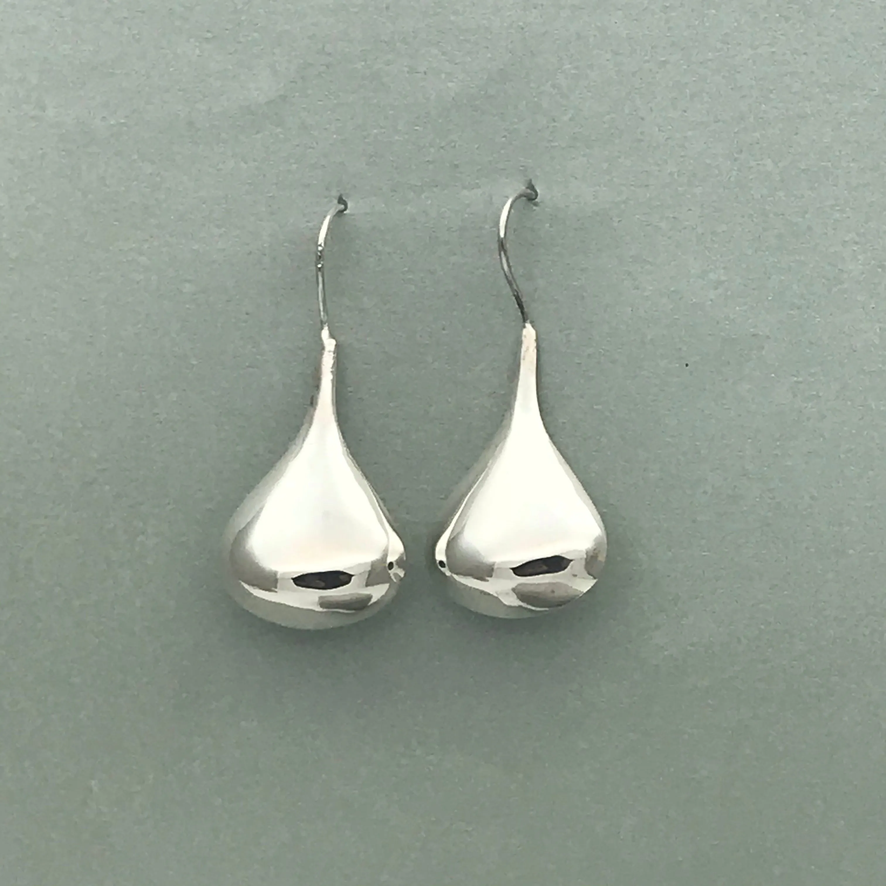 Sterling Silver Large Shiny Teardrops