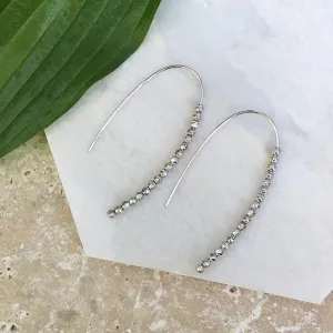 Sterling Silver Threader Beaded Ear Wire Earrings