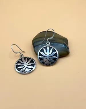 Sterling Silver Tibetan Lotus Earrings