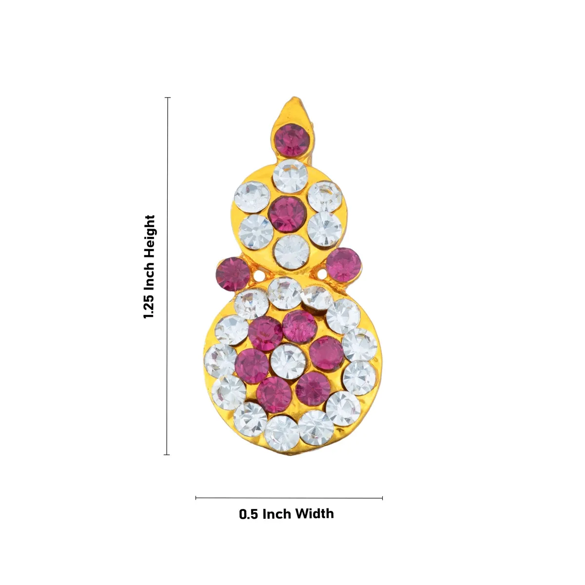 Stone Earring Pair - 1.25 x 0.5 Inches | Stud Earring/ Stone Karnapathiram for Deity/ 10 Gms Approx