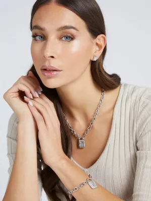 STUD EARRINGS - SHINY PADLOCK