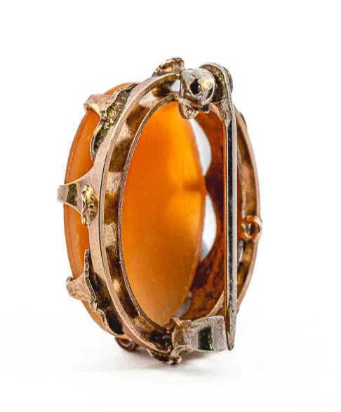 Stunning Gold-Plated Cameo Brooch