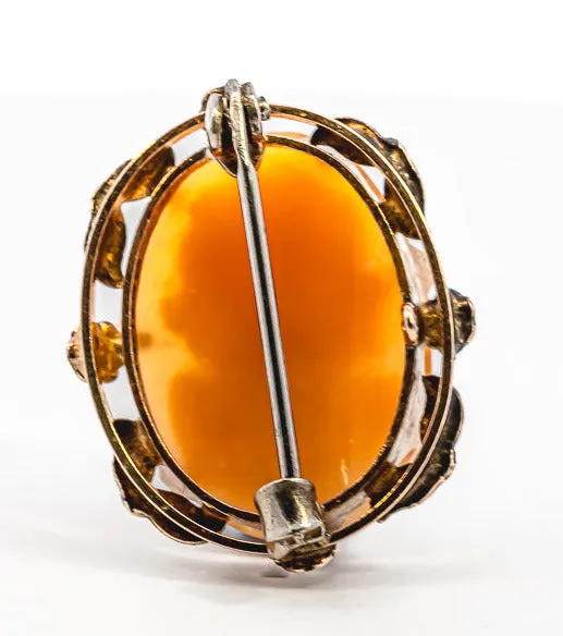 Stunning Gold-Plated Cameo Brooch