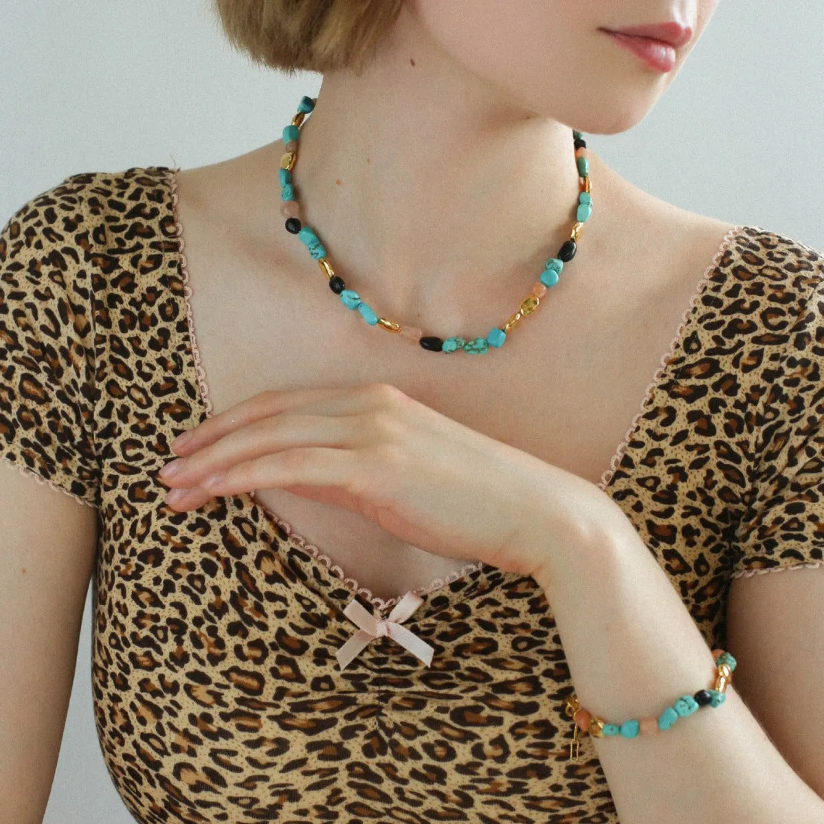 Summer Vacation Vibes Turquoise Beaded Necklace