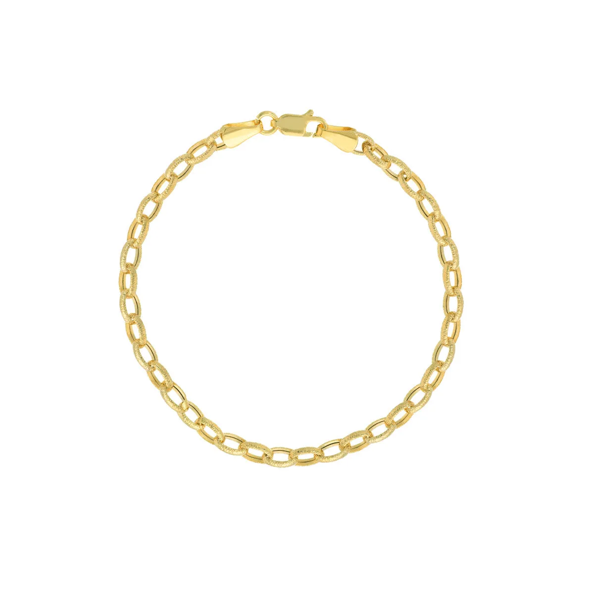 Textured Oval Rolo Chain Bracelet