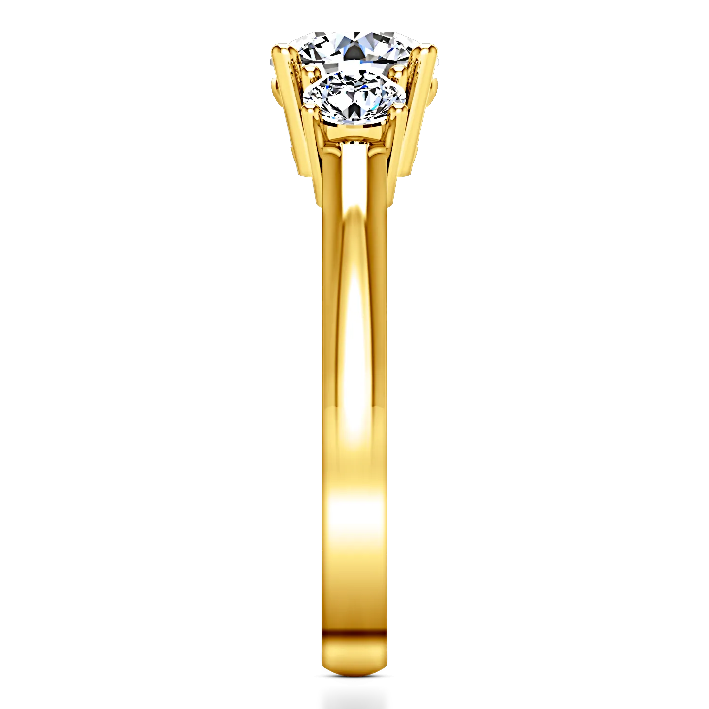 Three Stone Engagement Ring Alexandra 14K Yellow Gold