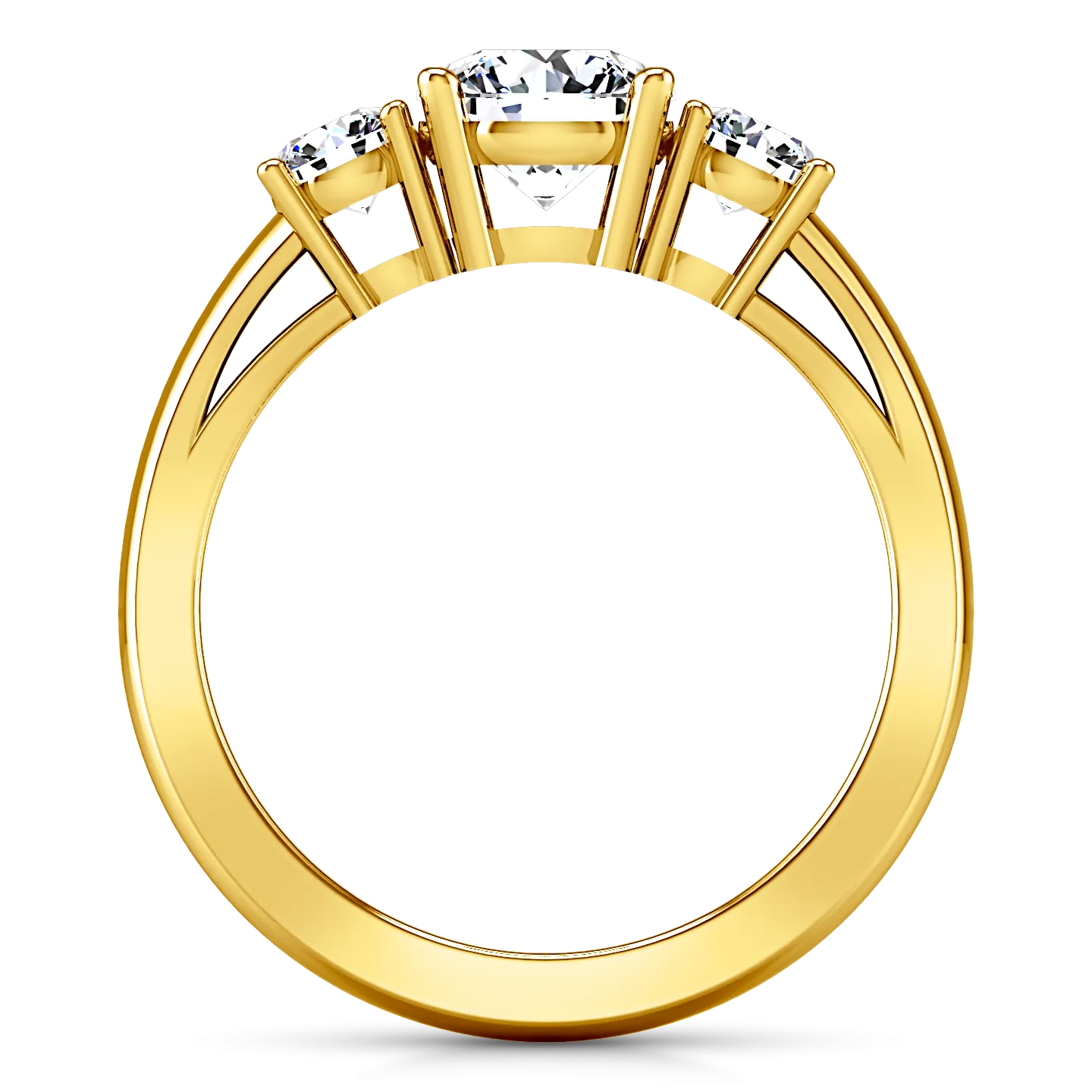 Three Stone Engagement Ring Alexandra 14K Yellow Gold