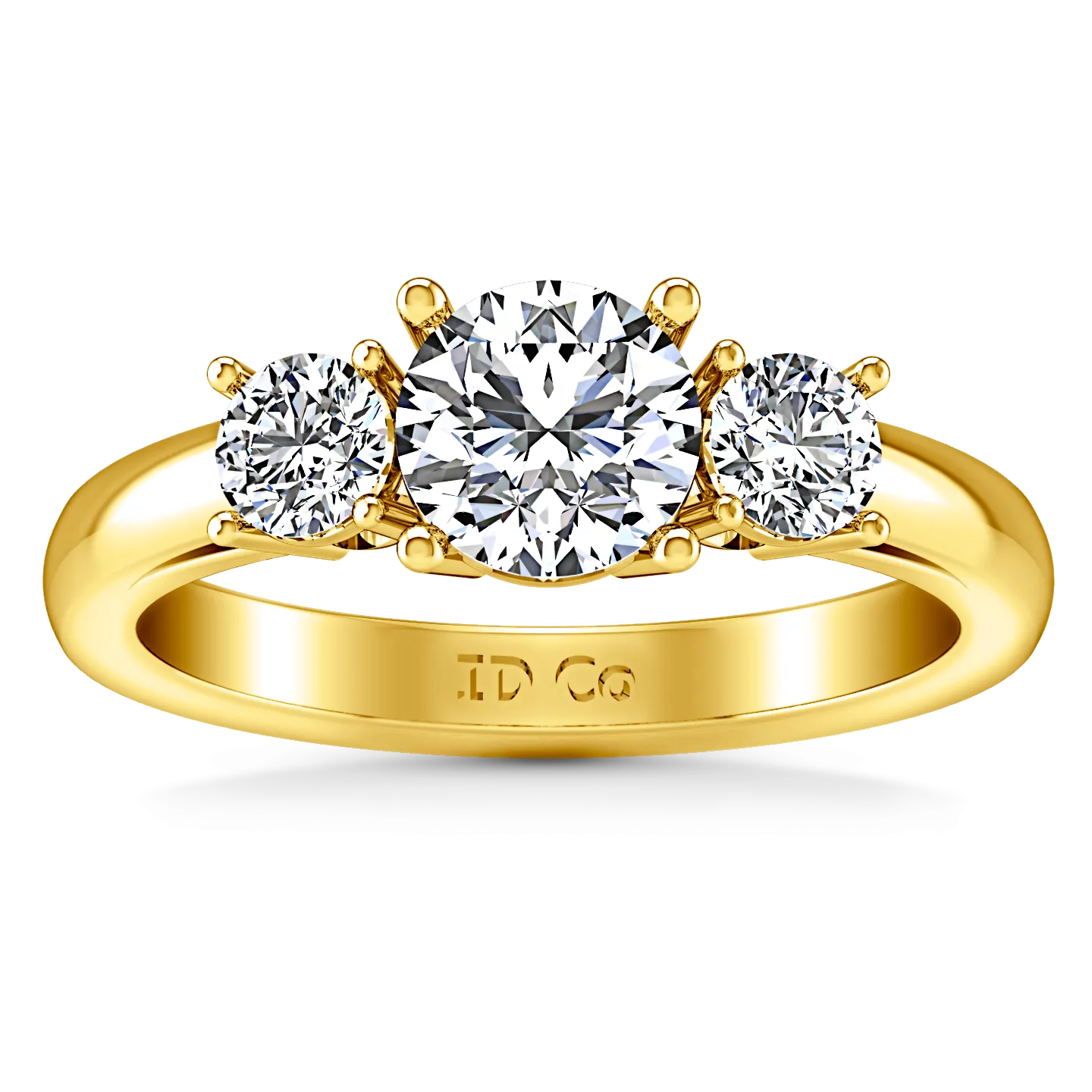 Three Stone Engagement Ring Alexandra 14K Yellow Gold