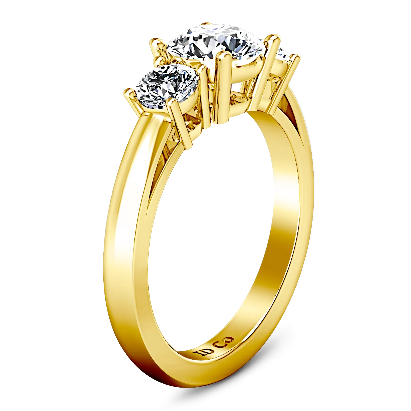 Three Stone Engagement Ring Alexandra 14K Yellow Gold