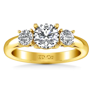 Three Stone Engagement Ring Alexandra 14K Yellow Gold
