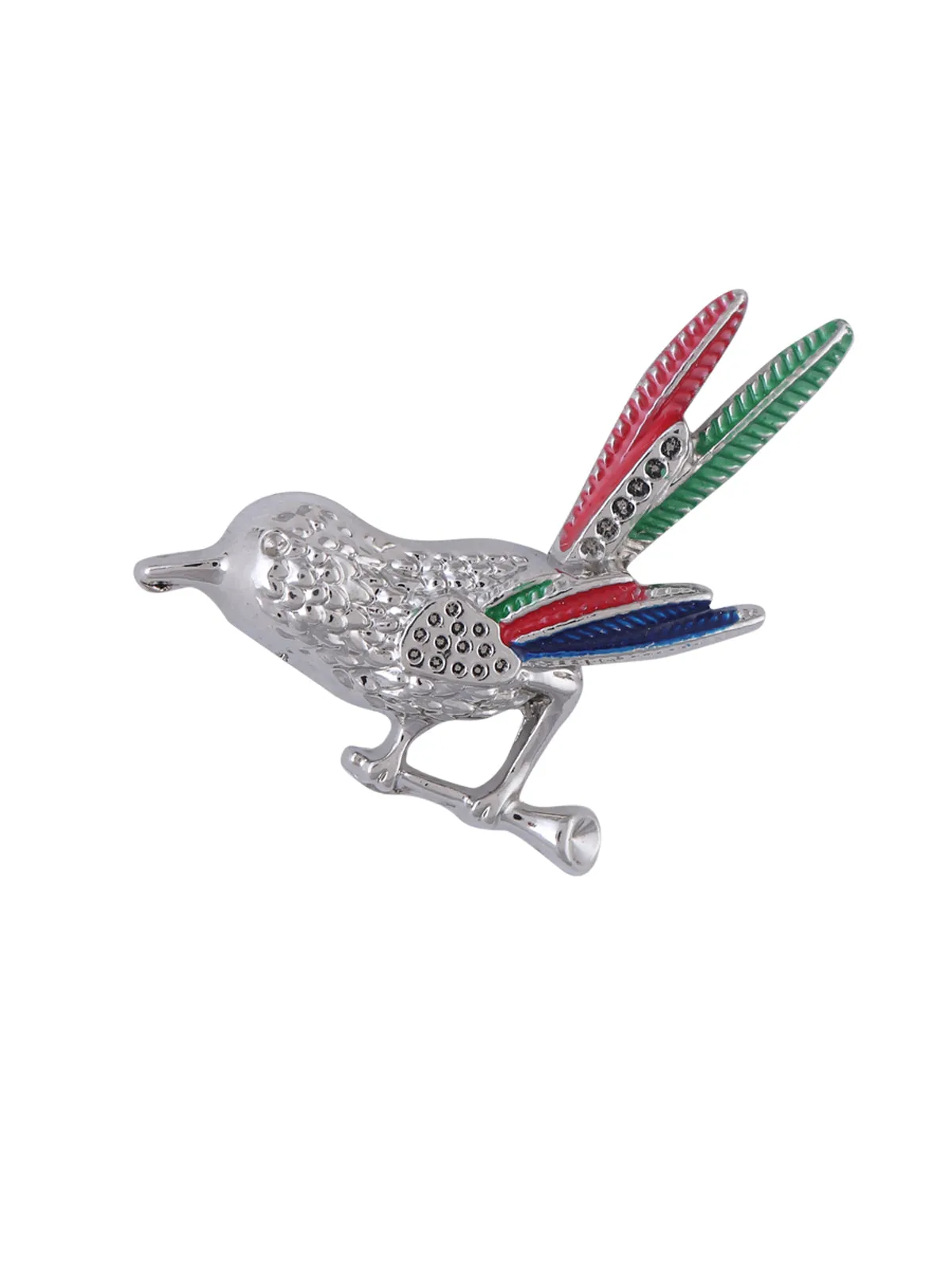 Tri-Colored Sparrow Inspired Pin Fastening Unisex Collar Brooch