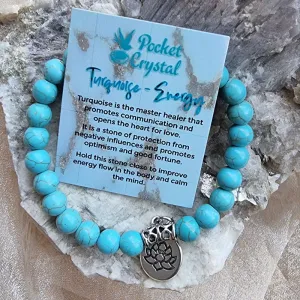 Turquoise Lotus Stretch Bracelet