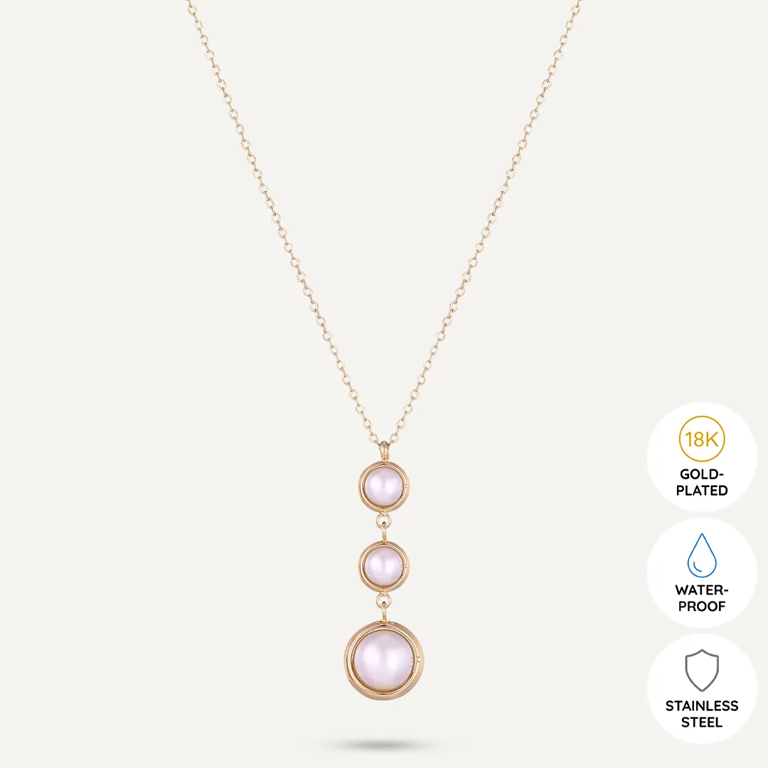 Vibes | Cascading Pearl Drop Necklace | 18K Gold-Plated