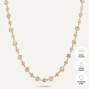 Vibes | Crystal Bezel Necklace | 18K Gold-Plated