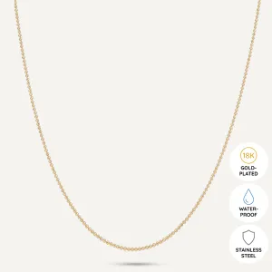Vibes | Dainty Bead Chain Necklace | 18K Gold-Plated