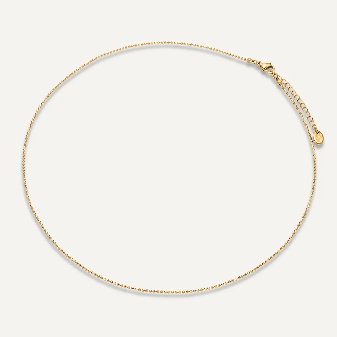 Vibes | Dainty Bead Chain Necklace | 18K Gold-Plated