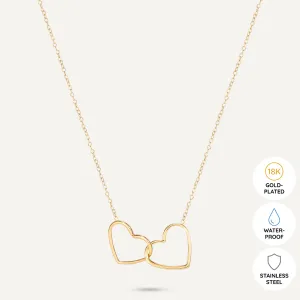 Vibes | Linked Love Hearts Necklace | 18K Gold-Plated