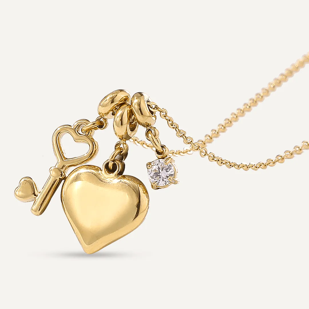 Vibes | Love Locked Trio Necklace | 18K Gold-Plated