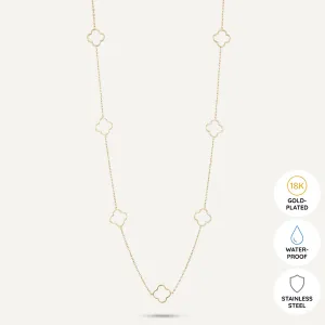 Vibes | Lucky Clover Long Necklace | 18K Gold-Plated