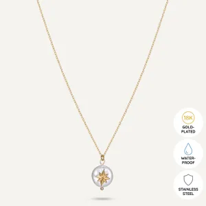 Vibes | North Star Pearl Pendant Necklace | 18K Gold-Plated