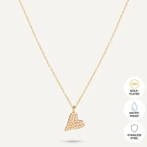 Vibes | Pearly Heartbeat Pendant Necklace | 18K Gold-Plated