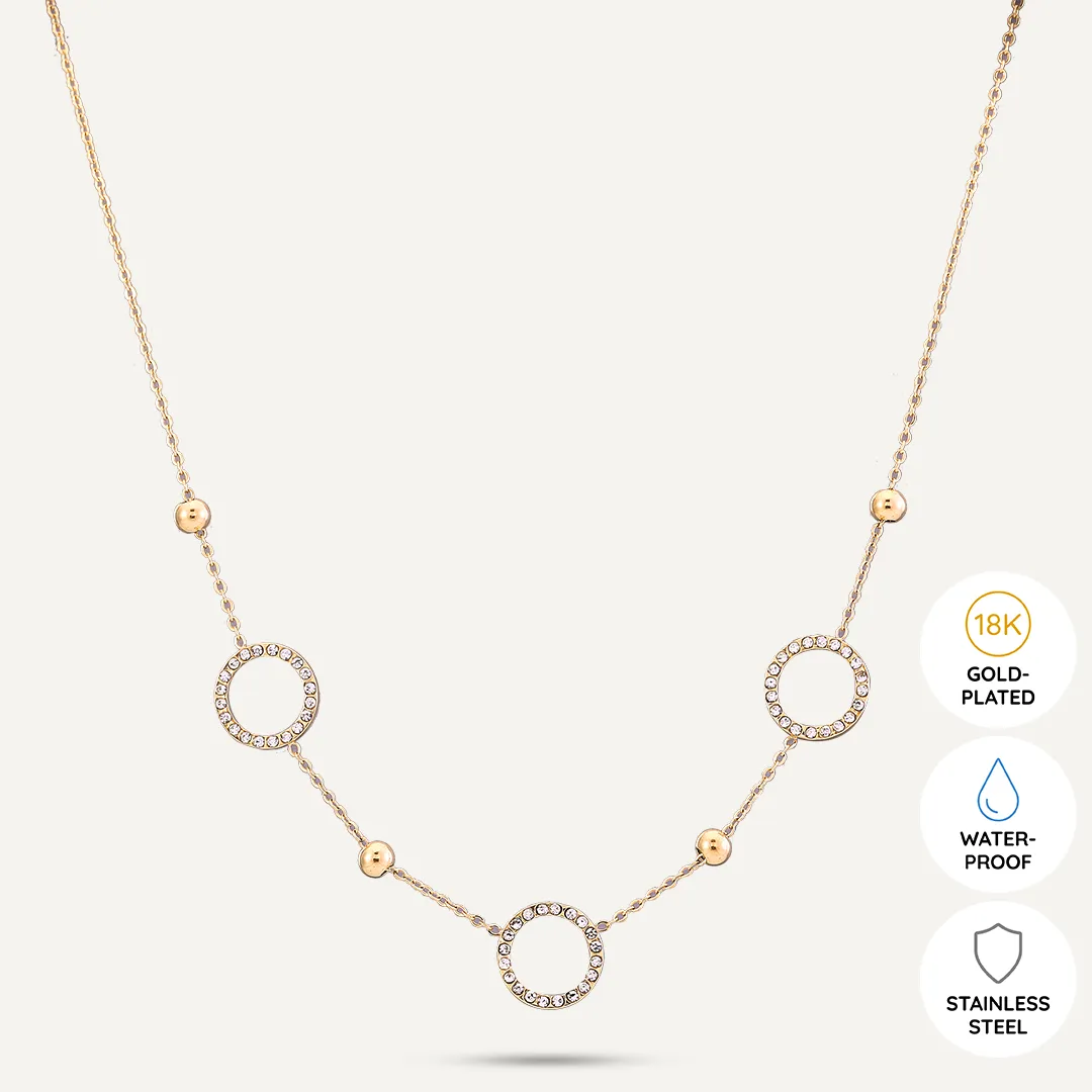 Vibes | Short Circle Harmony Necklace | 18K Gold-Plated
