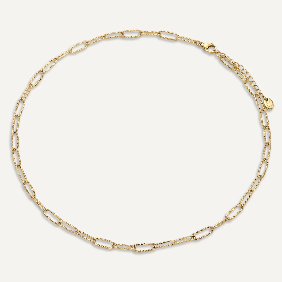 Vibes | Textured Link Chain Necklace | 18K Gold-Plated