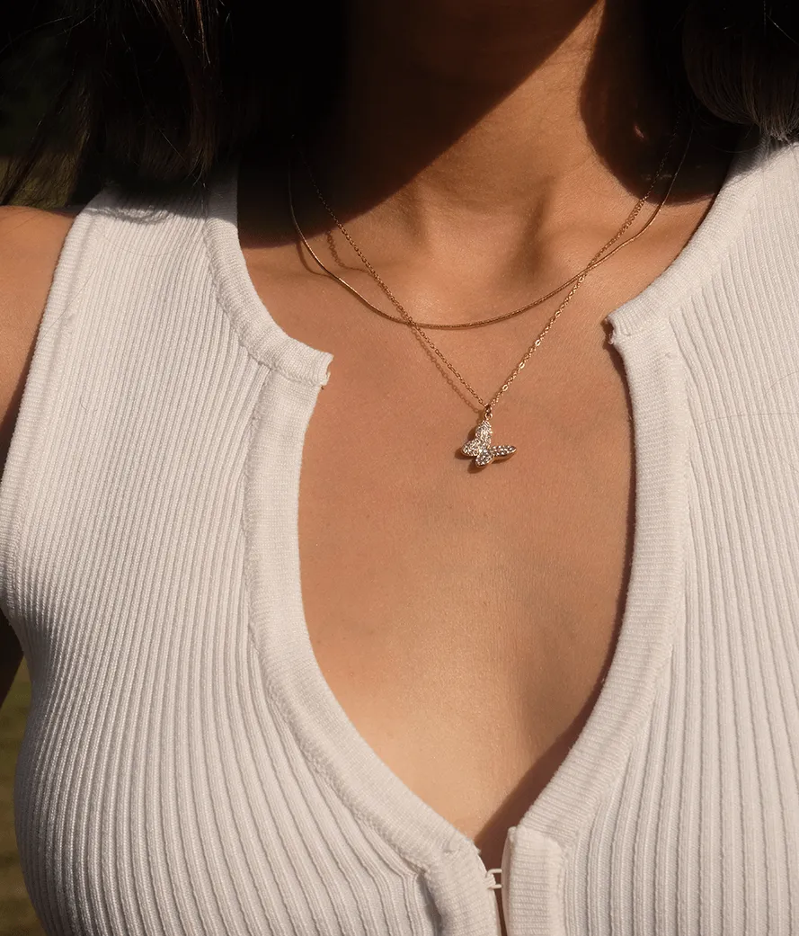 Vibes | Whimsy Wings Necklace | 18K Gold-Plated