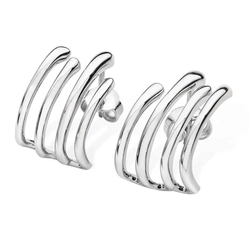 Waterfall four Hoop Studs