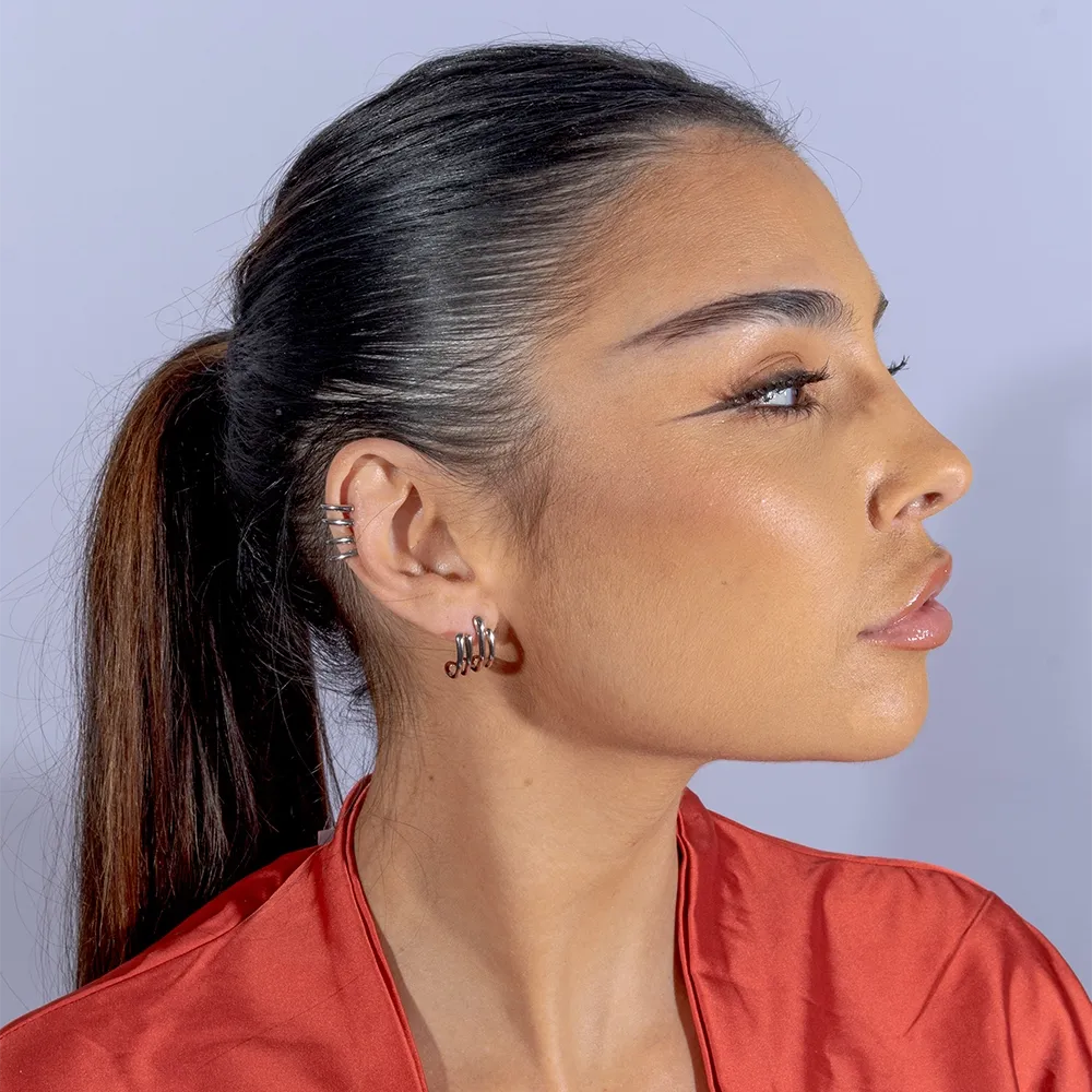 Waterfall four Hoop Studs