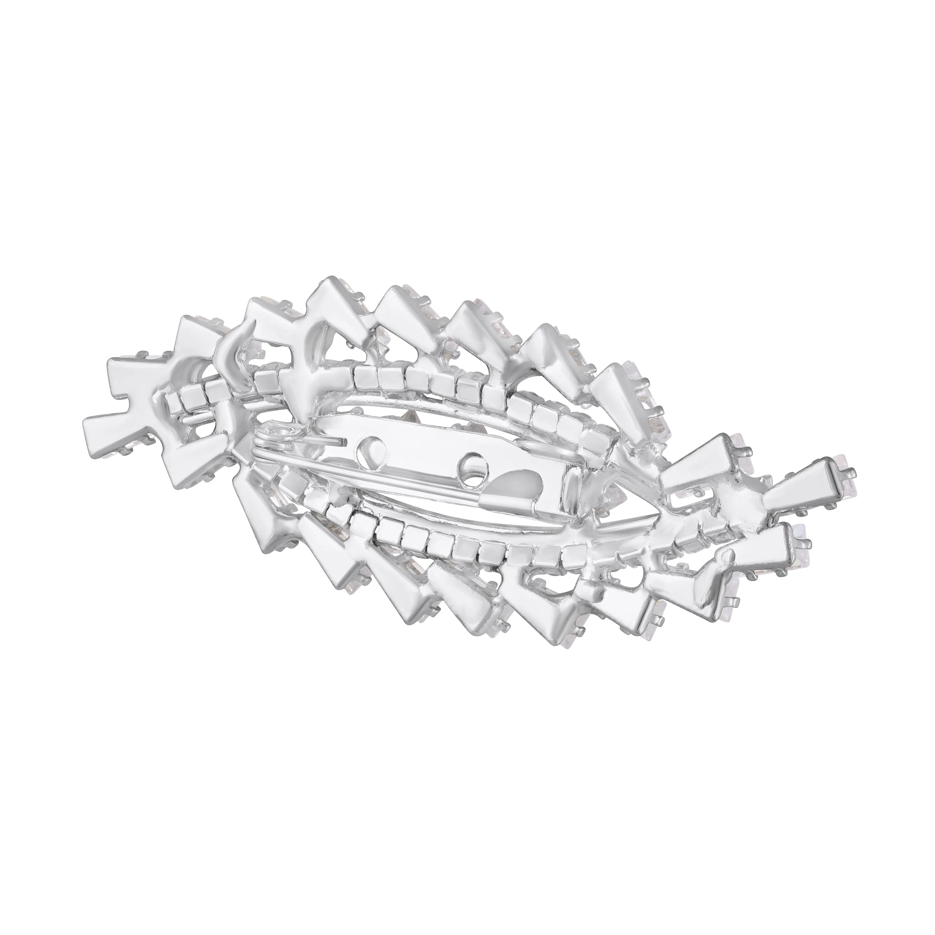 White Cubic Zirconia (CZ) Studded Saree Pin Brooch