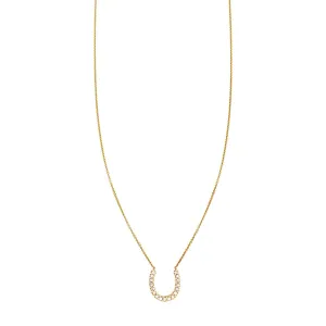 White Diamond Lucky Horseshoe Necklace