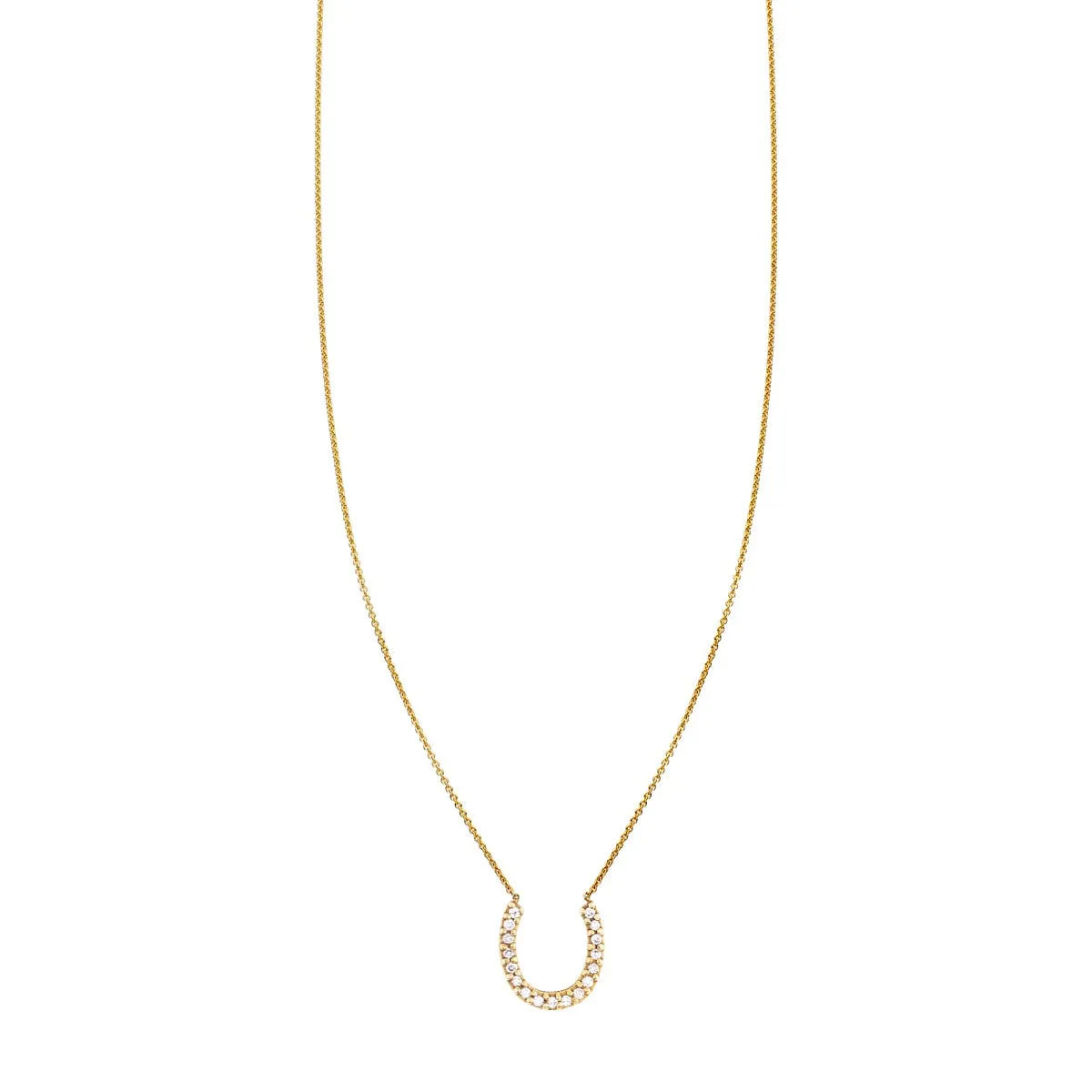 White Diamond Lucky Horseshoe Necklace