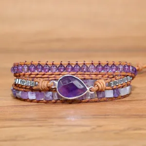 Wholesale Natural Amethyst Agate Beaded Bracelets
