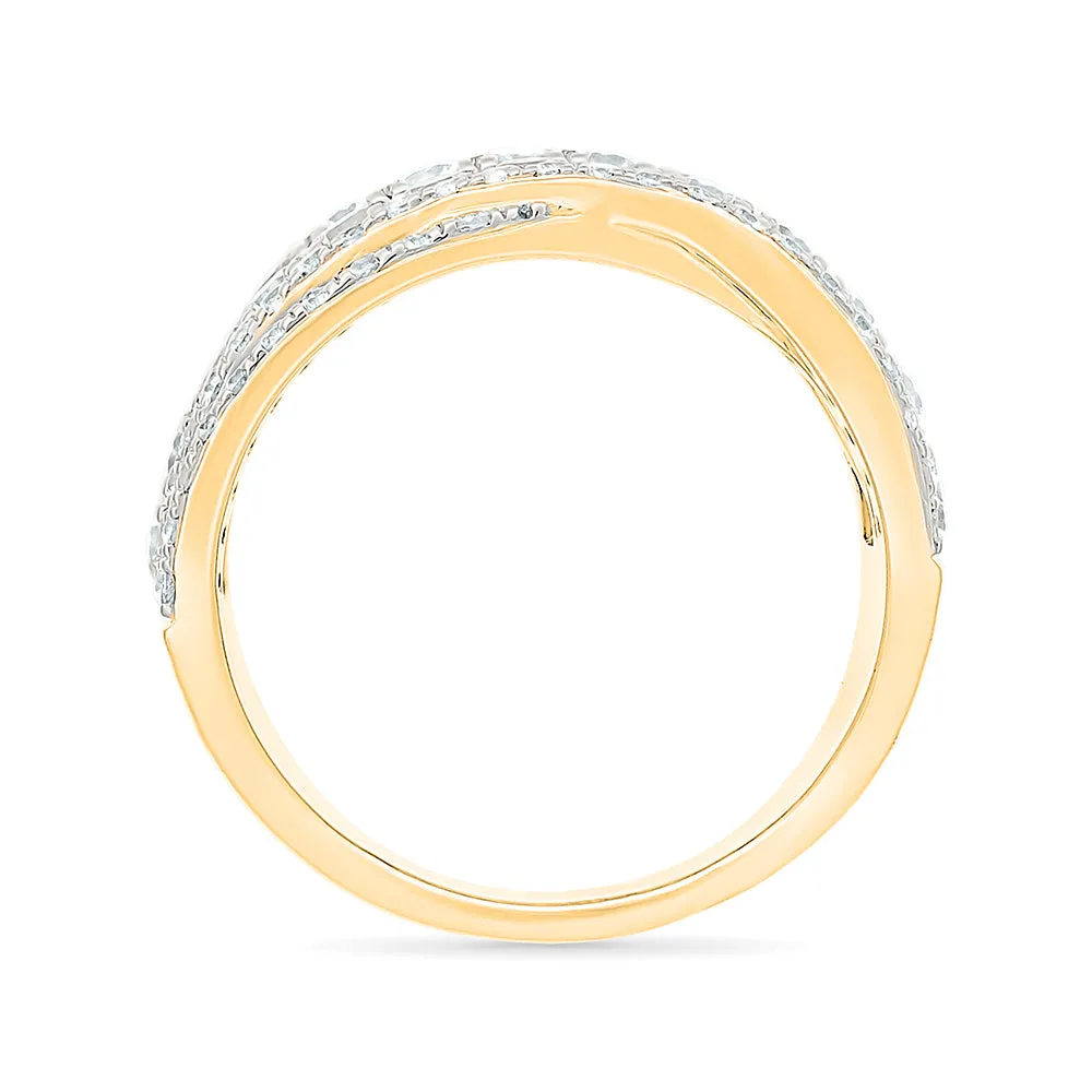Zig Zag Gold & Diamond Ring