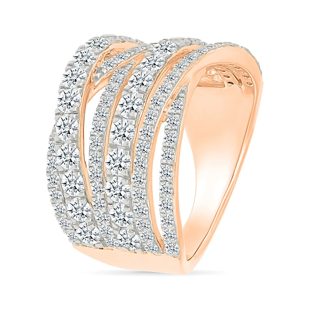 Zig Zag Gold & Diamond Ring